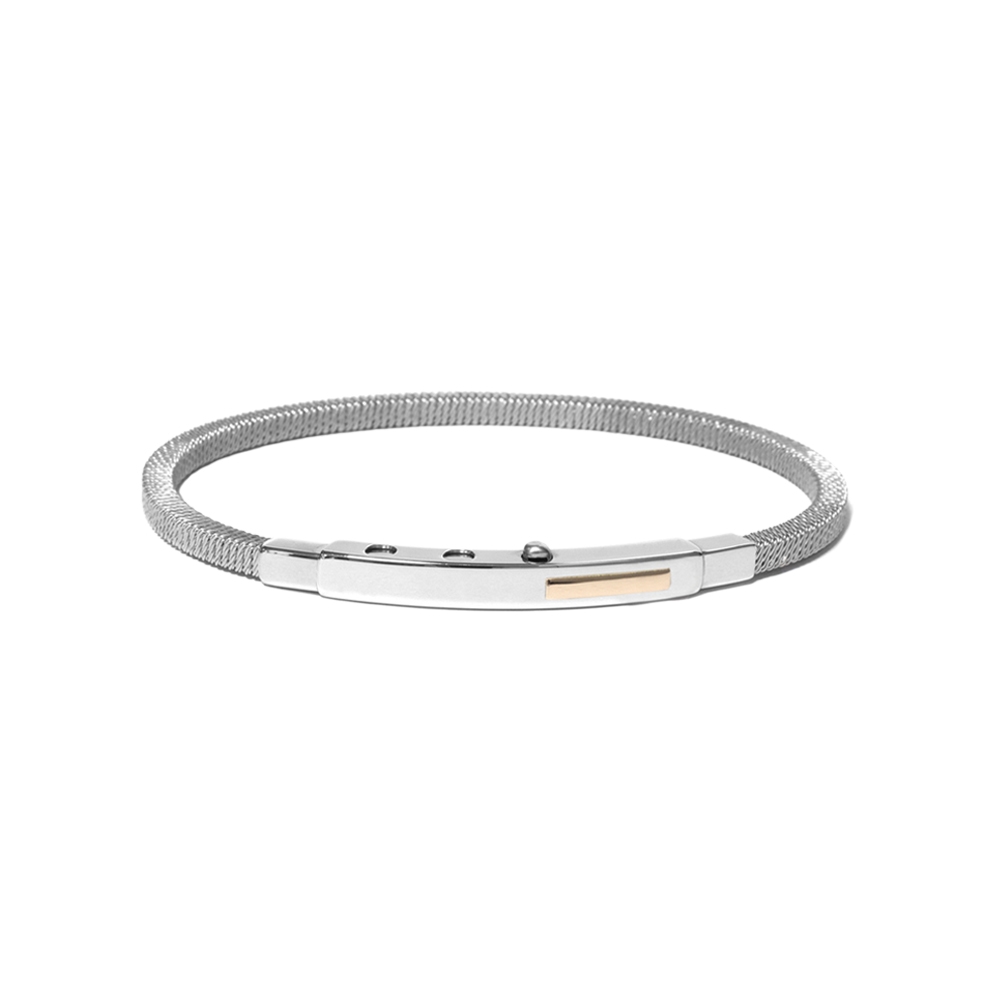 Bracciale Borsari Gioielli in acciaio 316L con targa in oro rosè 18KT