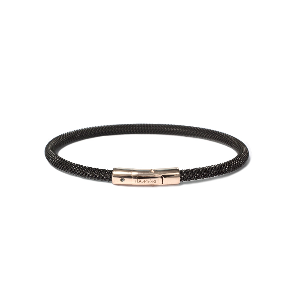 Bracciale Borsari Gioielli in acciaio 316L con diamante nero