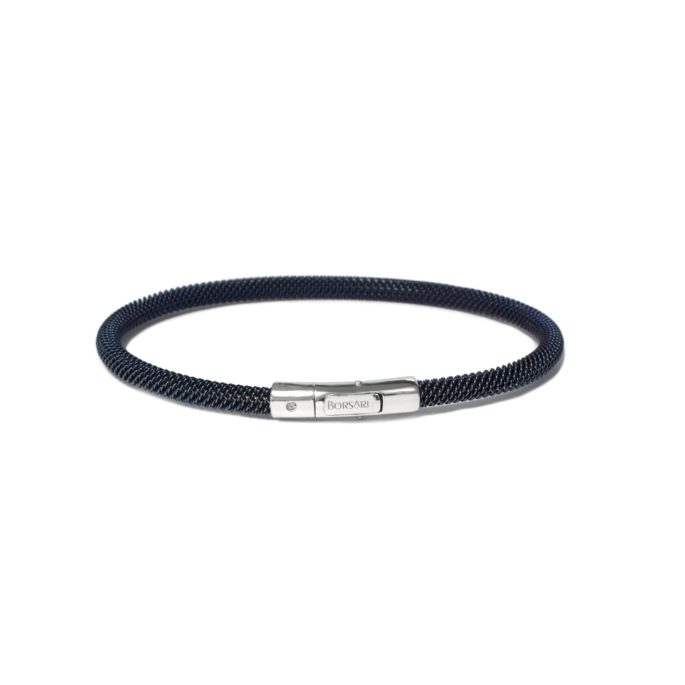 Bracciale Borsari Gioielli in argento e acciaio con diamante naturale