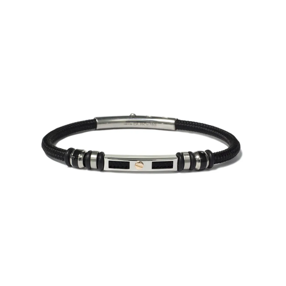 Bracciale Borsari Gioielli in corda nautica e vite in oro rosè 18KT