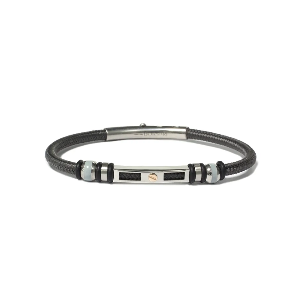 Bracciale Borsari Gioielli in corda nautica e vite in oro rosè 18KT