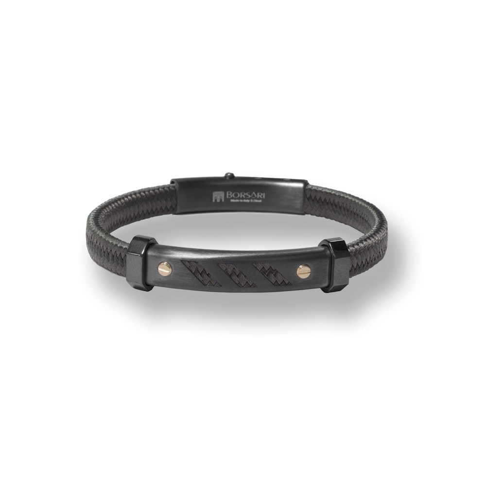 Bracciale Borsari Gioielli in corda nautica e viti in oro rosè 18KT