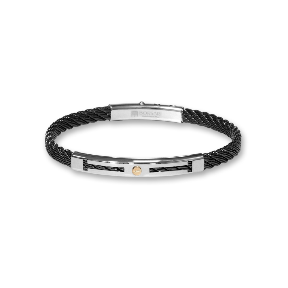 Bracciale Borsari Gioielli in acciaio 316L e vite in oro rosè 18KT