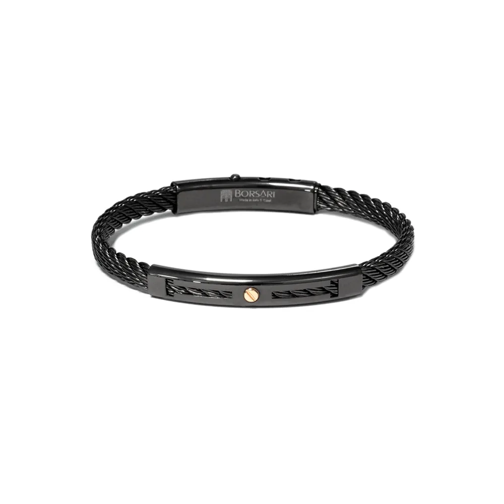 Bracciale Borsari Gioielli in acciaio 316L e vite in oro rosè 18KT