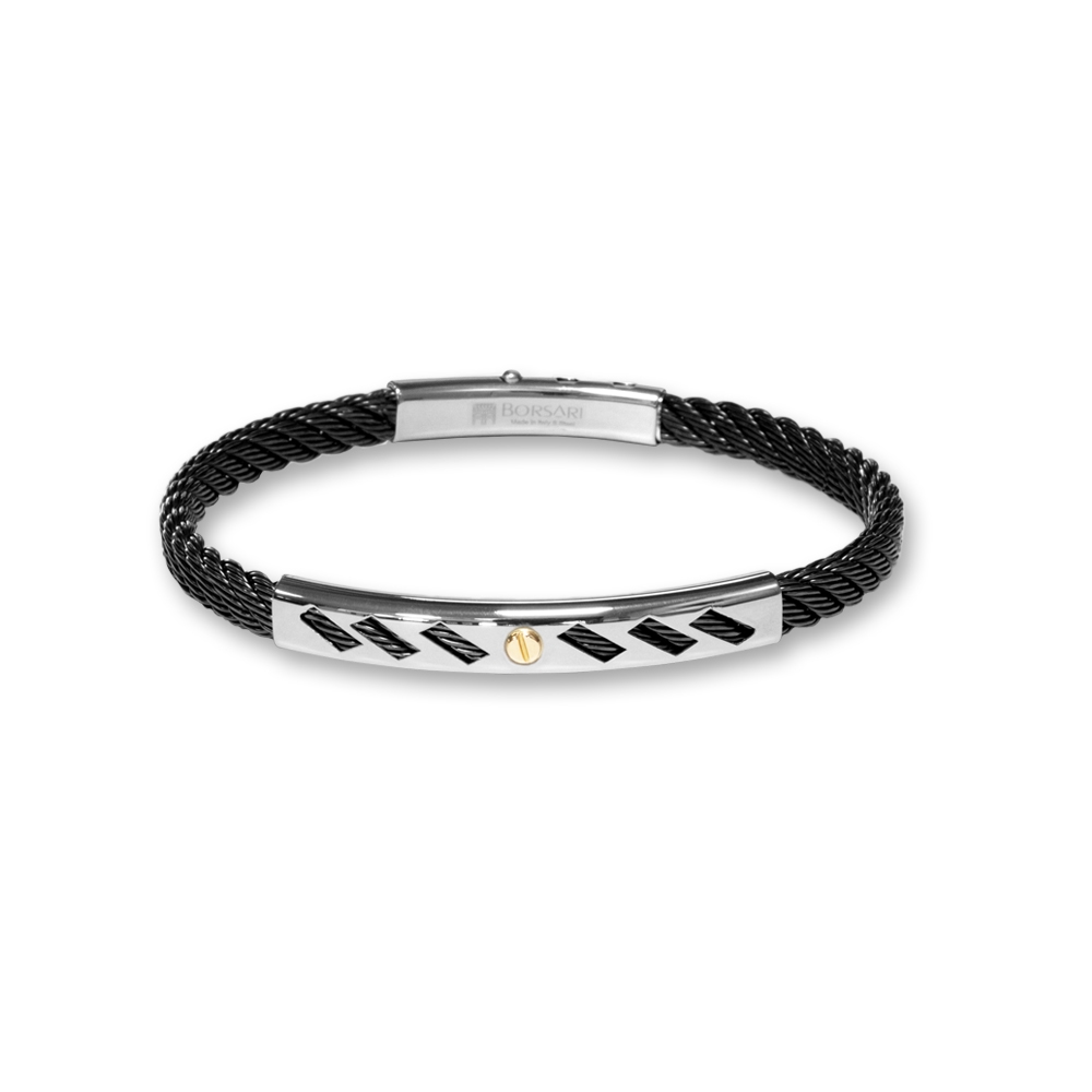 Bracciale Borsari Gioielli in acciaio 316L e vite in oro rosè 18KT