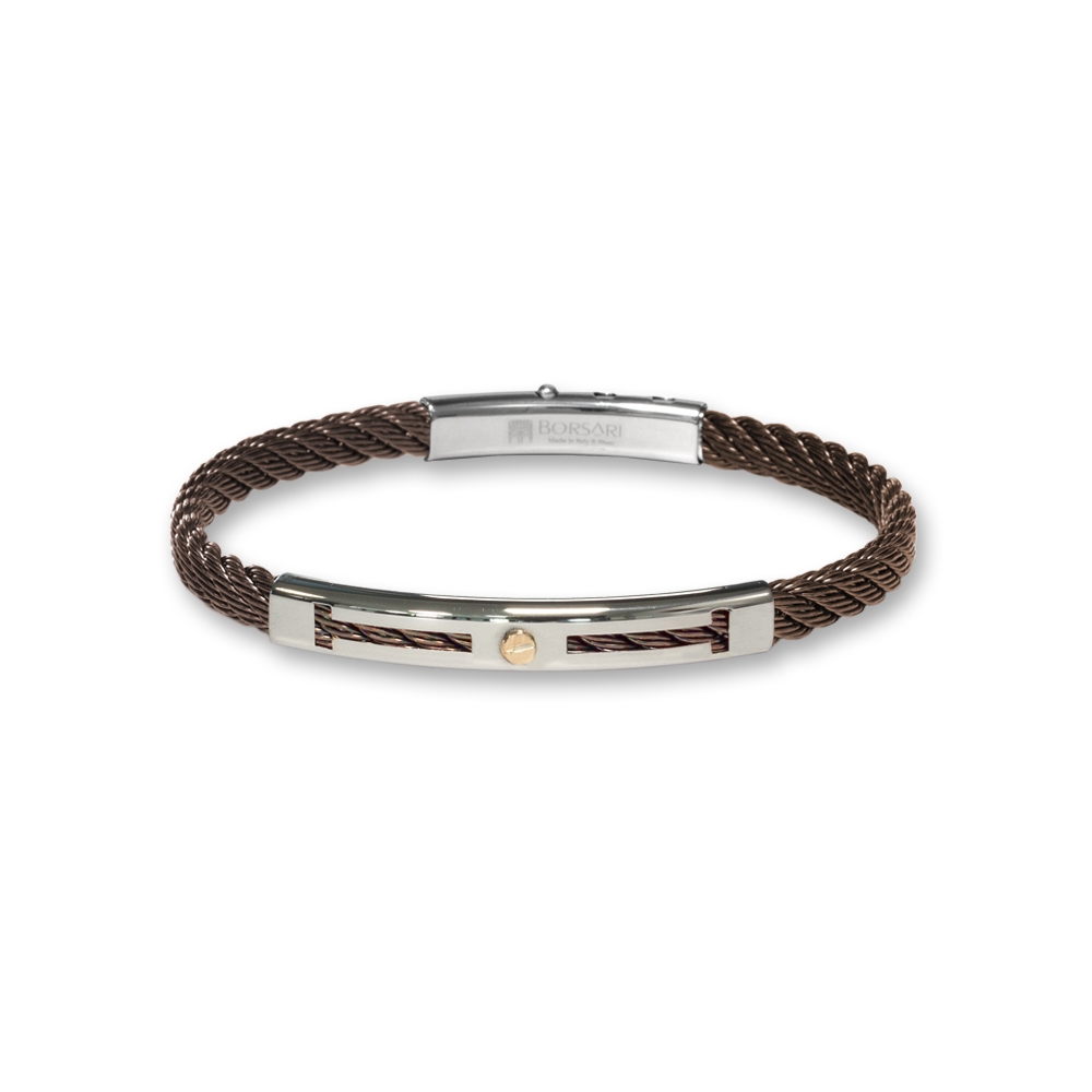 Bracciale Borsari Gioielli in acciaio 316L e vite in oro rosè 18KT