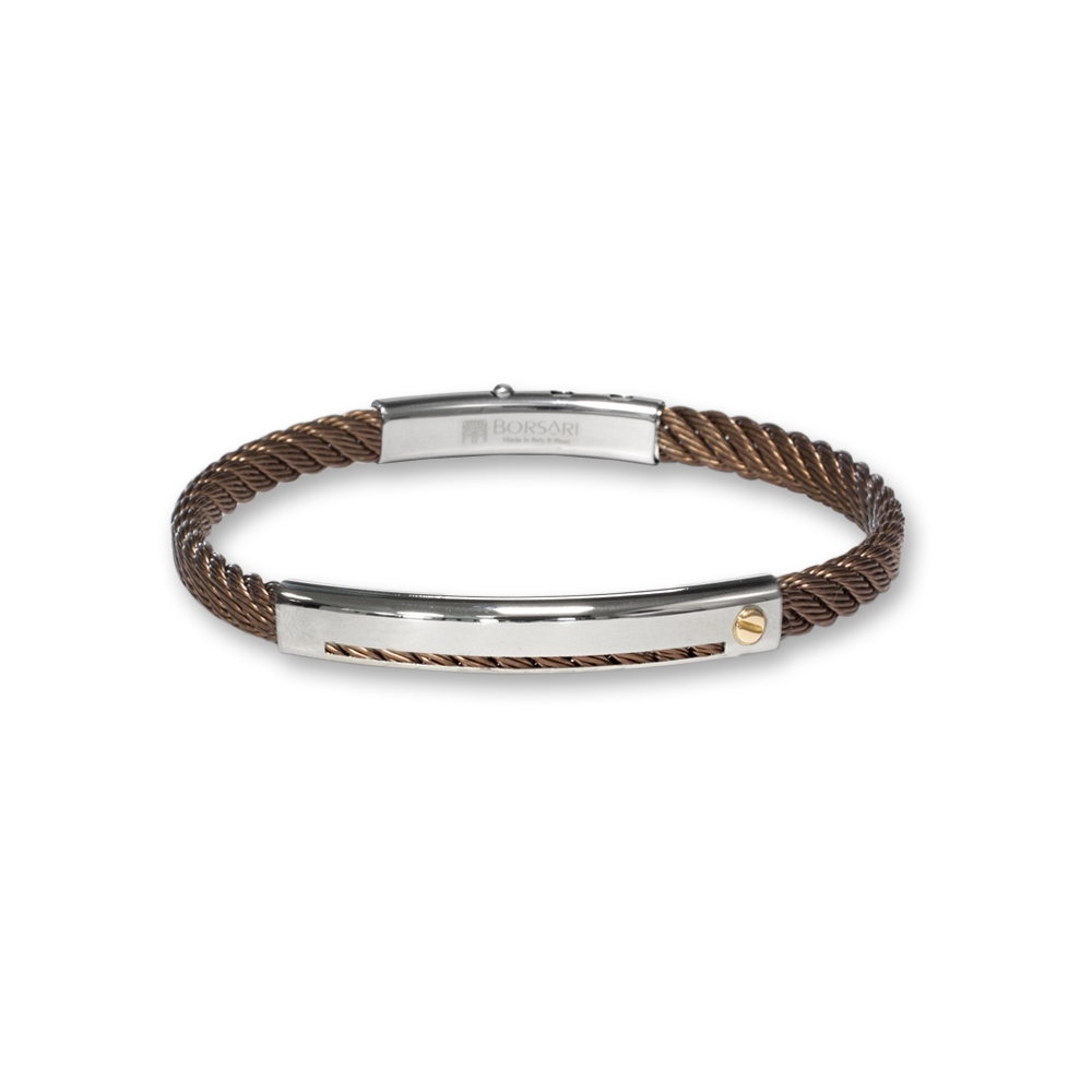 Bracciale Borsari Gioielli in acciaio 316L e vite in oro rosè 18KT