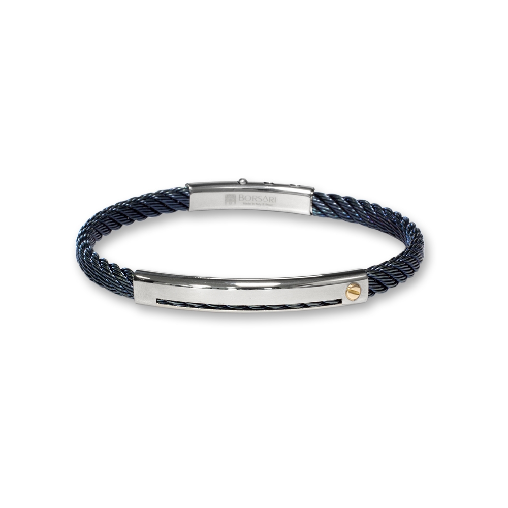 Bracciale Borsari Gioielli in acciaio 316L e vite in oro rosè 18KT