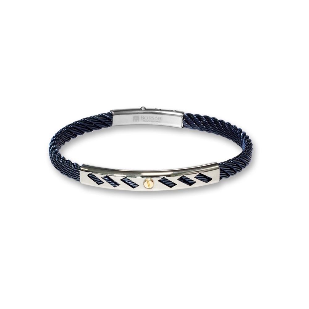 Bracciale Borsari Gioielli in acciaio 316L e vite in oro rosè 18KT