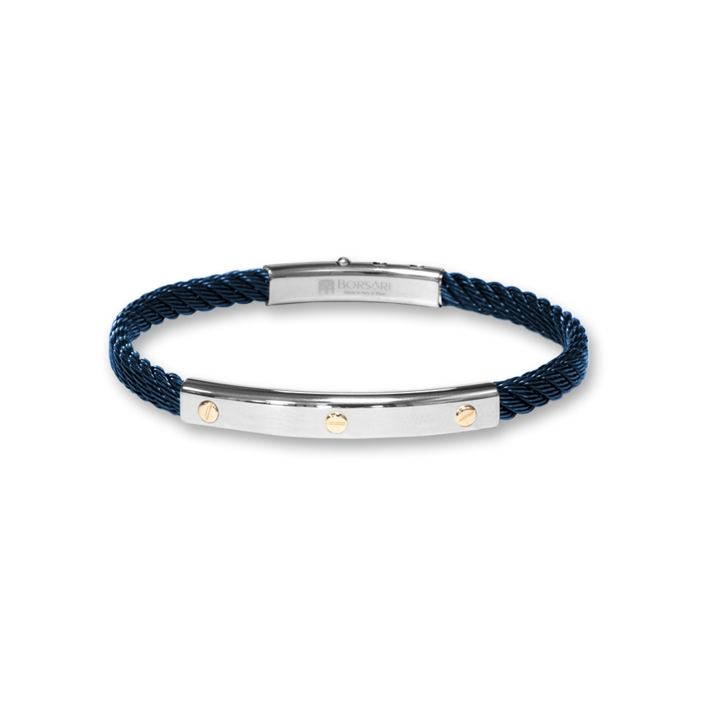 Bracciale Borsari Gioielli in acciaio 316L e viti in oro rosè 18KT