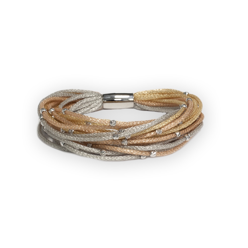 Bracciale Borsari Gioielli in argento e filato metallico smaltato