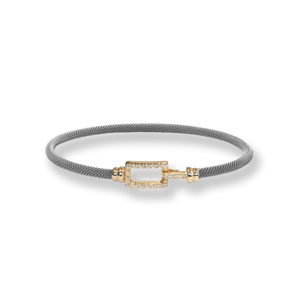 Bracciale Borsari Gioielli in acciaio e chiusura in argento 925%