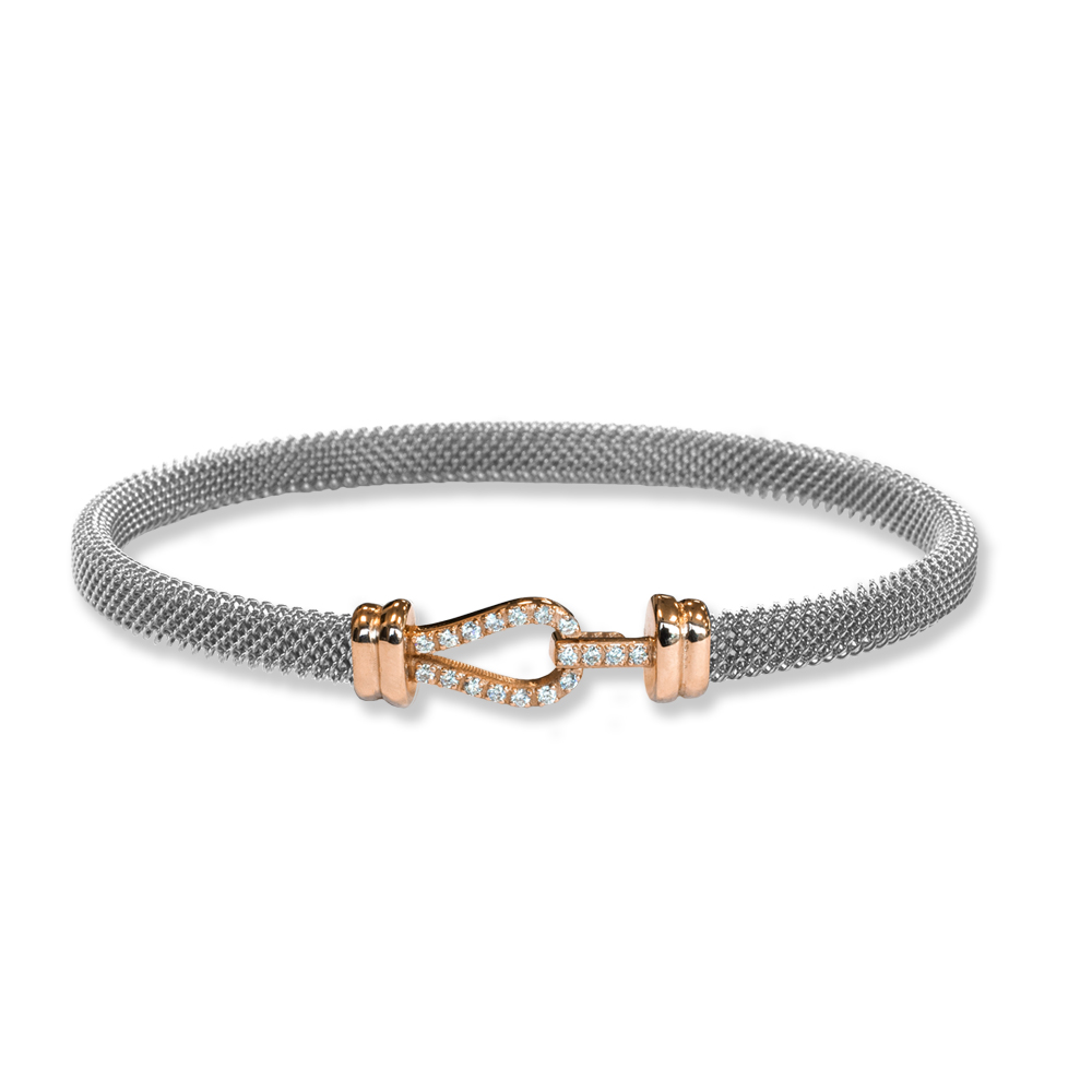 Bracciale Borsari Gioielli in acciaio e chiusura in oro 18KT