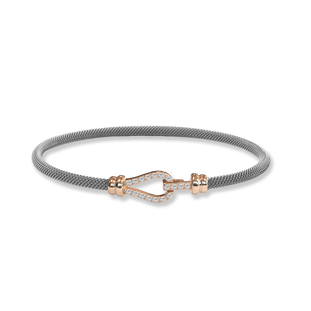 Bracciale Borsari Gioielli in acciaio e chiusura in oro 18KT