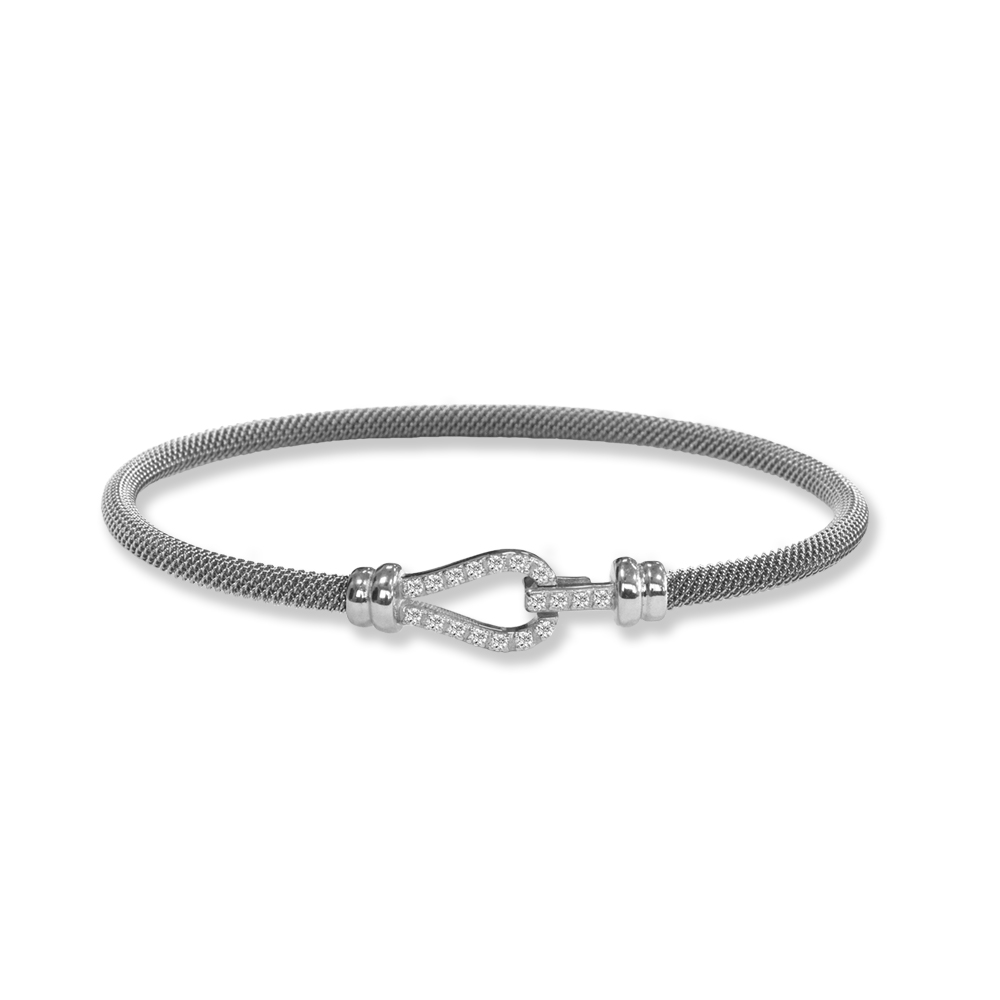 Bracciale Borsari Gioielli in acciaio e chiusura in oro 18KT