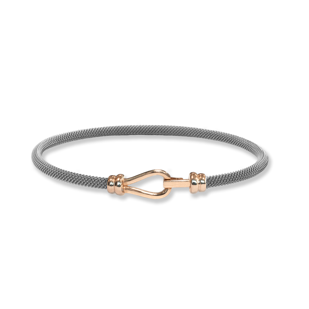 Bracciale Borsari Gioielli in acciaio e chiusura in oro 18KT