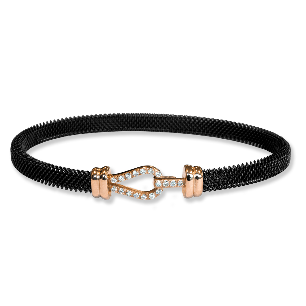 Bracciale Borsari Gioielli in acciaio e chiusura in oro 18KT