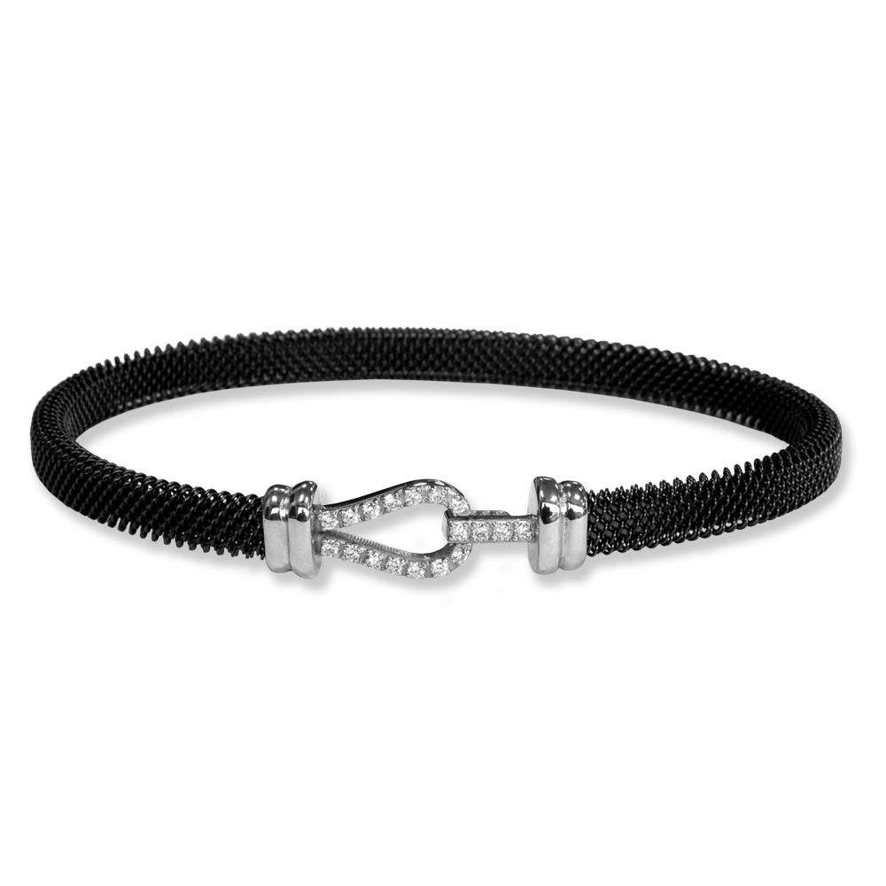 Bracciale Borsari Gioielli in acciaio e chiusura in oro 18KT