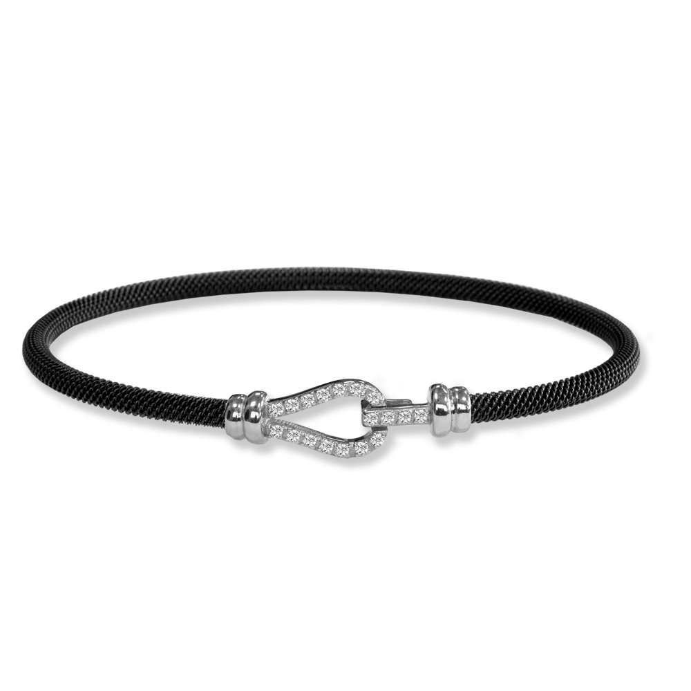 Bracciale Borsari Gioielli in acciaio e chiusura in oro 18KT