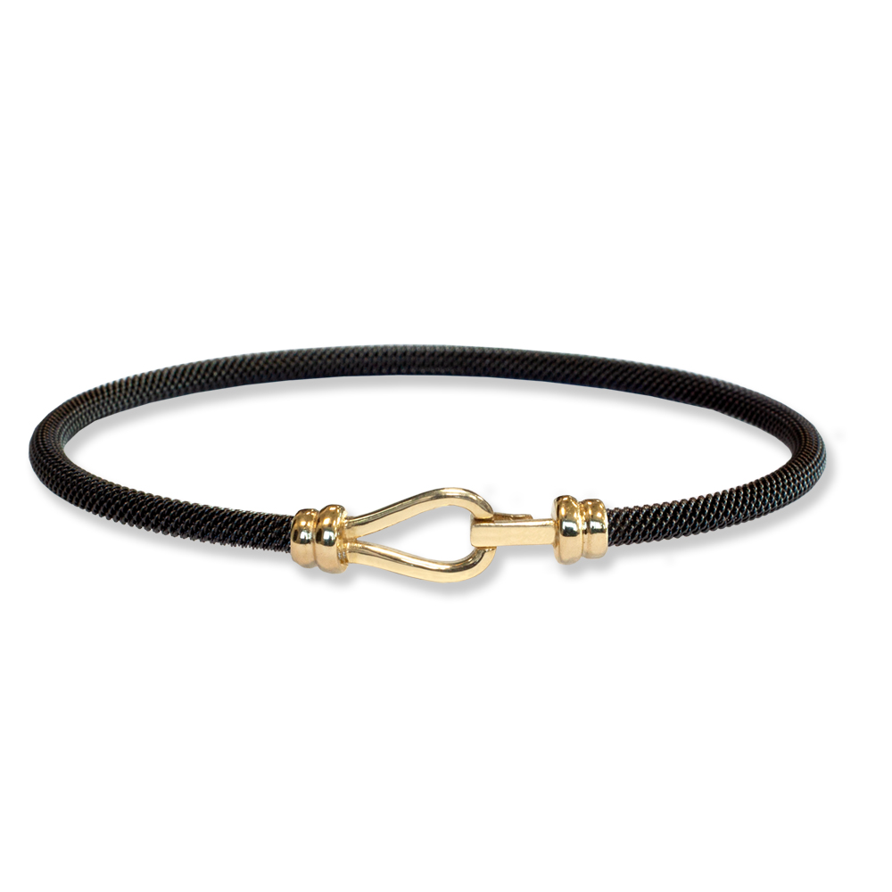 Bracciale Borsari Gioielli in acciaio e chiusura in oro 18KT