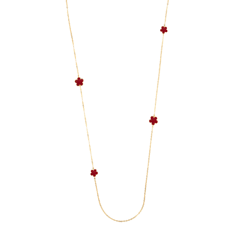 Collana Chanel Borsari Gioielli in argento 925% placcato oro giallo con smalti