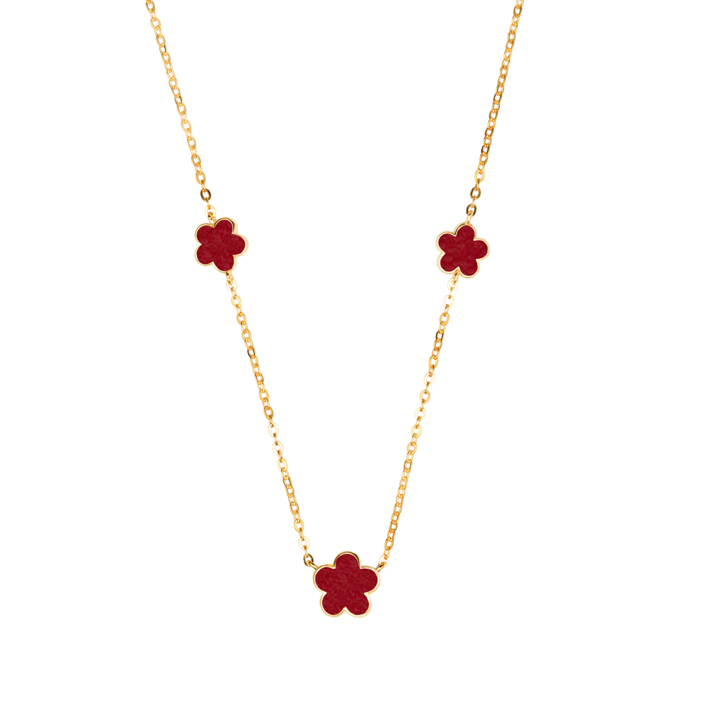 Girocollo Borsari Gioielli in argento 925% placcato oro giallo con smalti