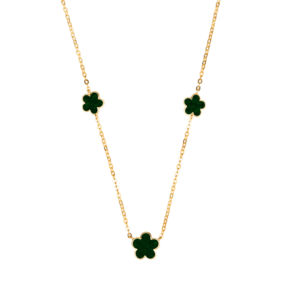 Girocollo Borsari Gioielli in argento 925% placcato oro giallo con smalti