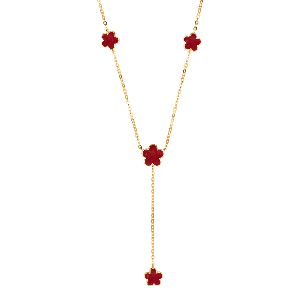 Girocollo con pendente Borsari Gioielli in argento 925% placcato oro giallo con smalti