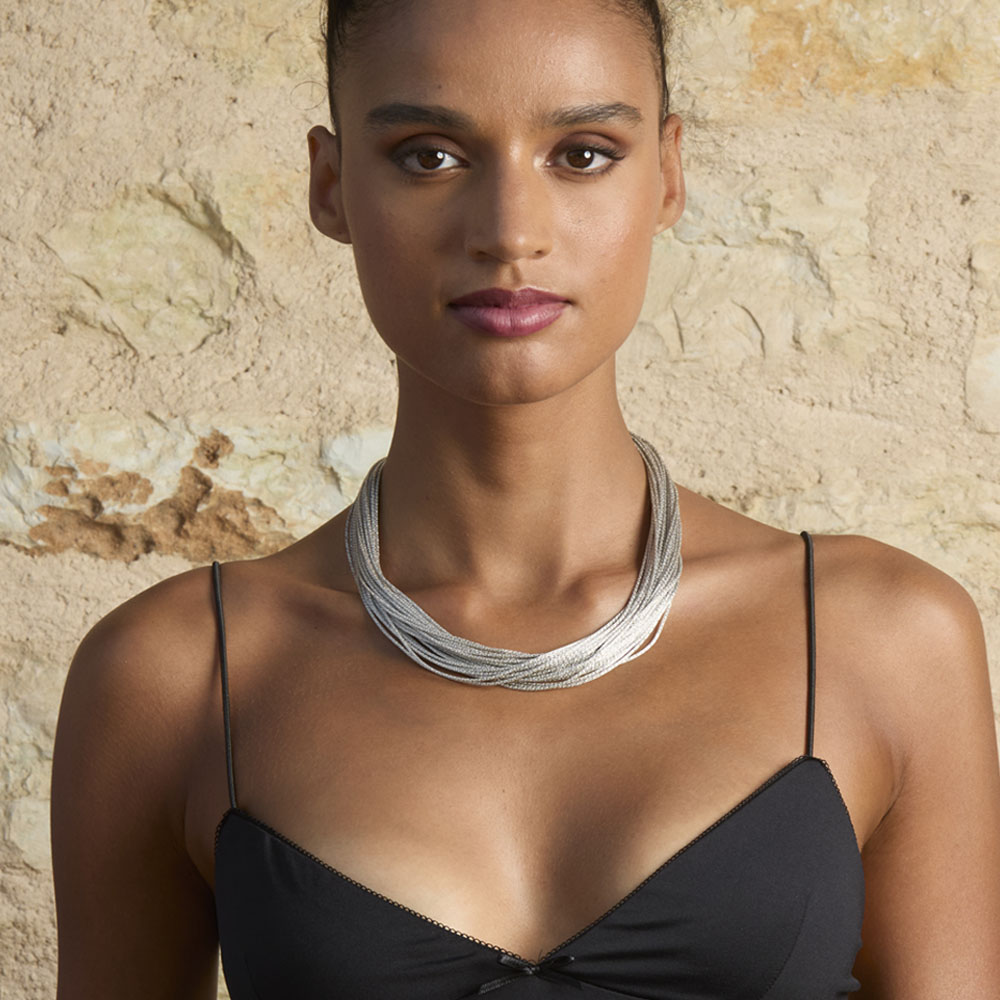 Collana girocollo Borsari Gioielli in filato metallico