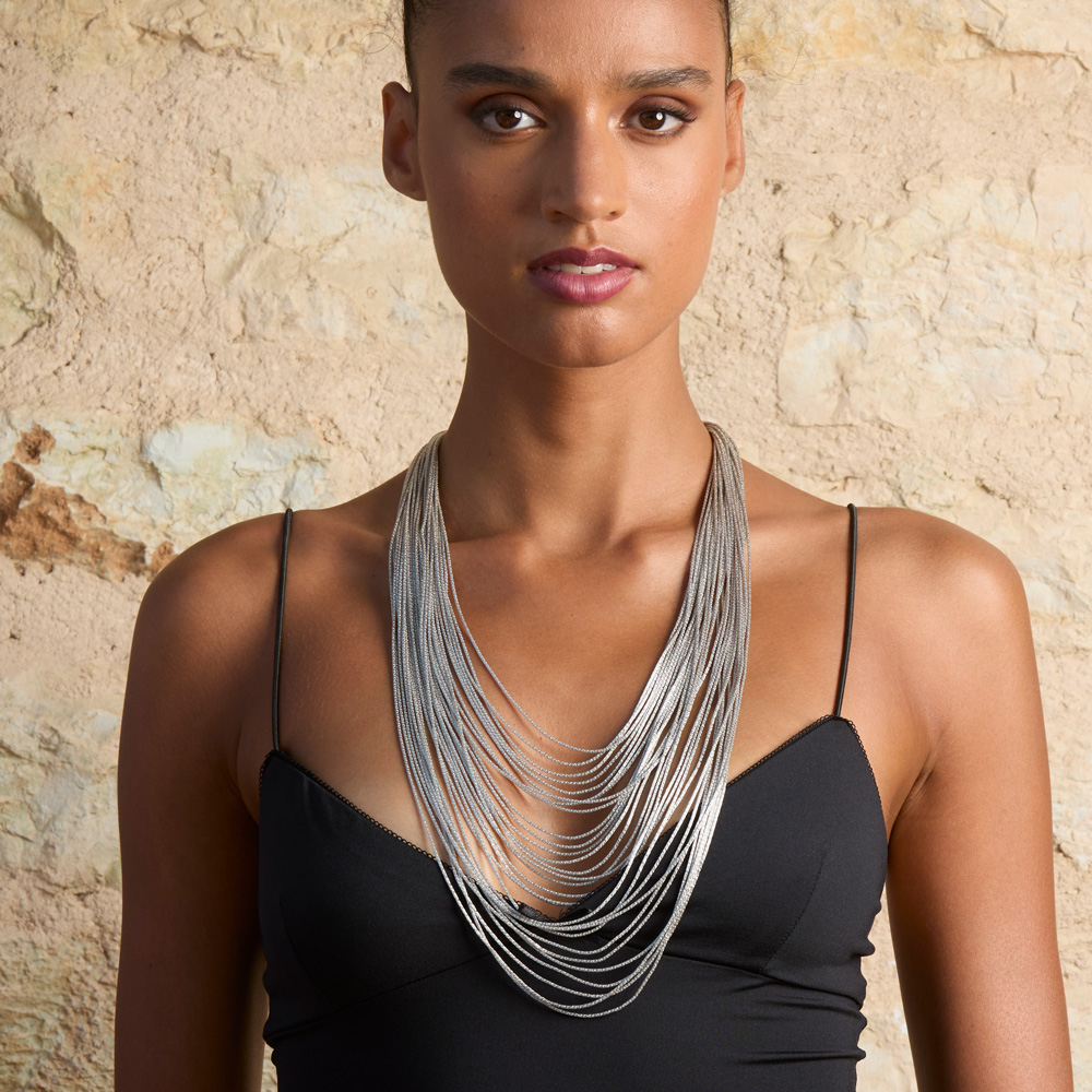 Collana scalare  Borsari Gioielli in filato metallico