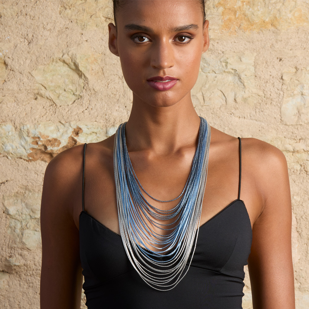 Collana scalare  Borsari Gioielli in filato metallico