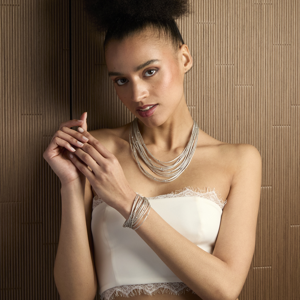 Collana Borsari Gioielli in argento e filato metallico smaltato