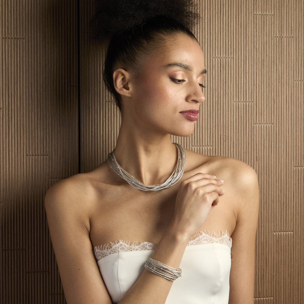 Collana Borsari Gioielli in argento e filato metallico smaltato