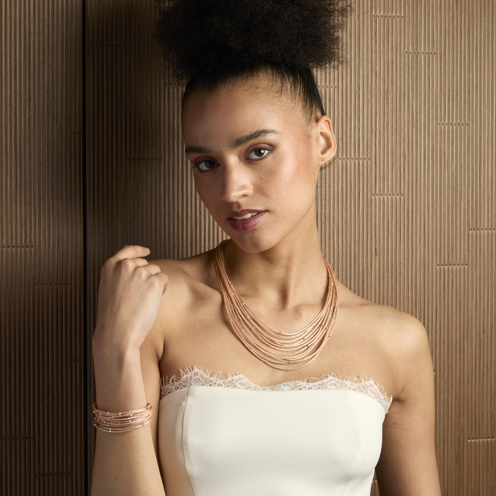 Collana Borsari Gioielli in argento e filato metallico smaltato