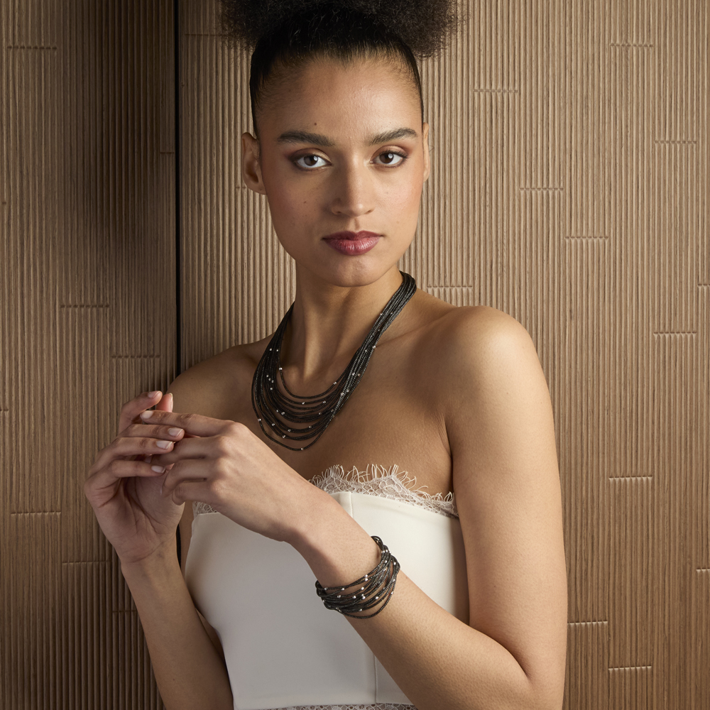 Collana Borsari Gioielli in argento e filato metallico smaltato
