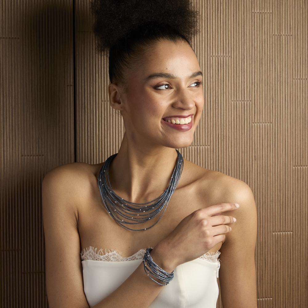 Collana Borsari Gioielli in argento e filato metallico smaltato