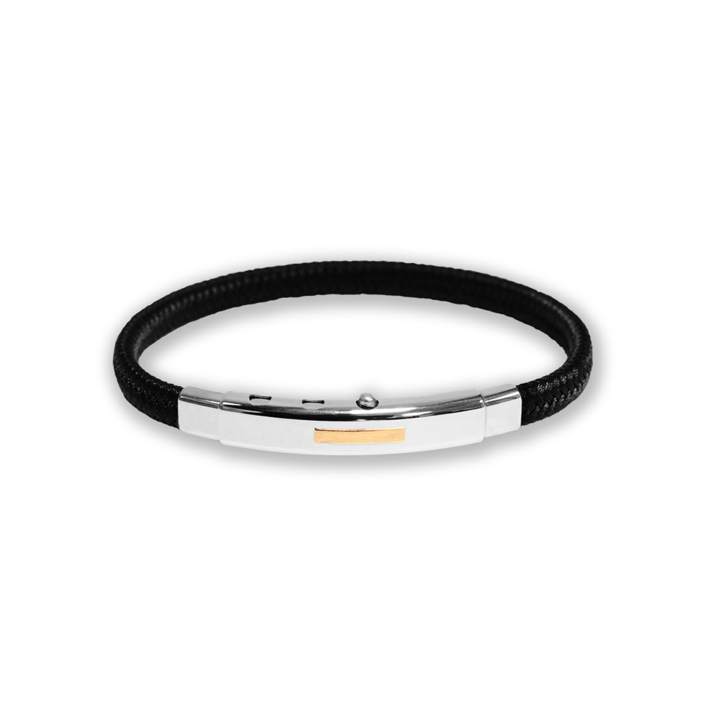 Bracciale Borsari Gioielli in poliestere e targa in oro rosè 18kt