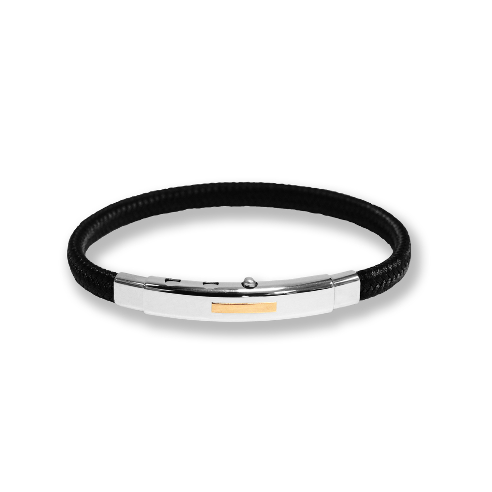 Bracciale Borsari Gioielli in poliestere e targa in oro rosè 18kt