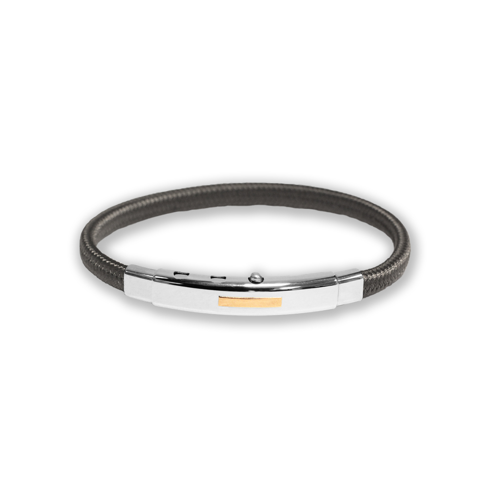 Bracciale Borsari Gioielli in poliestere e targa in oro rosè 18kt