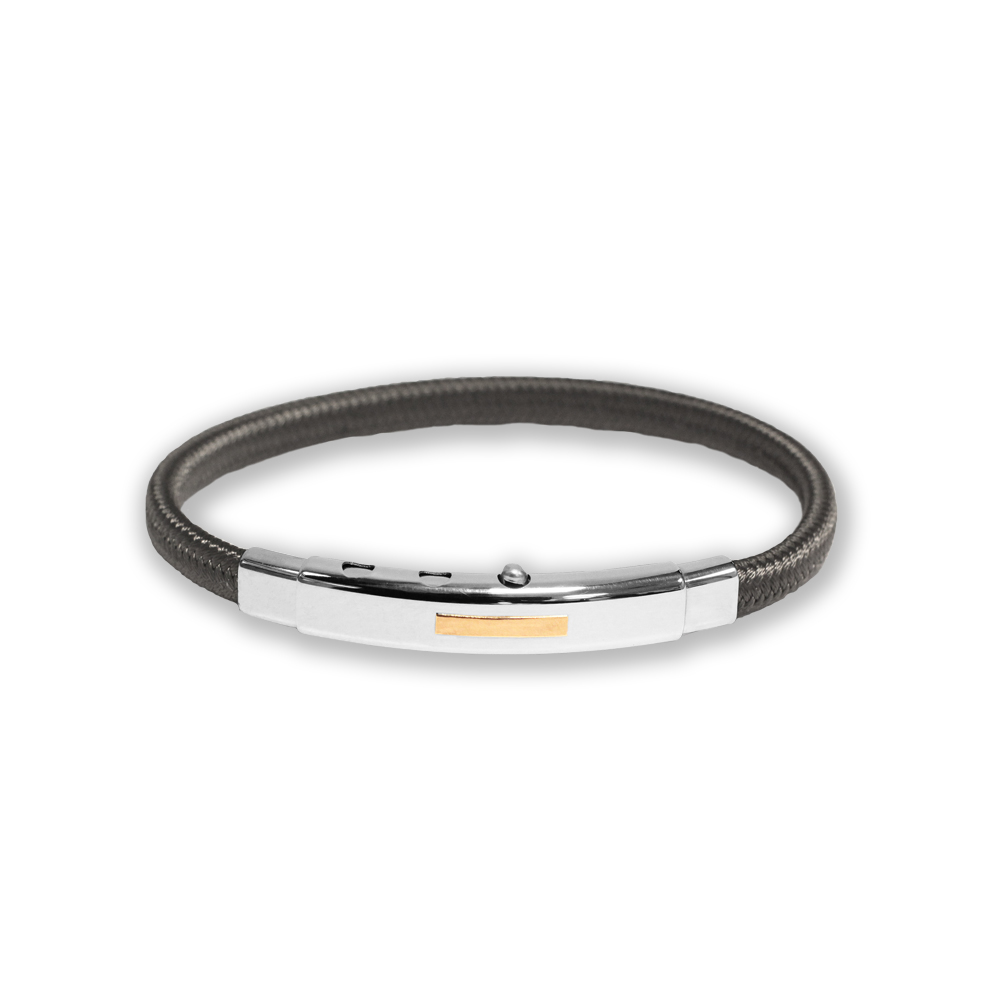 Bracciale Borsari Gioielli in poliestere e targa in oro rosè 18kt