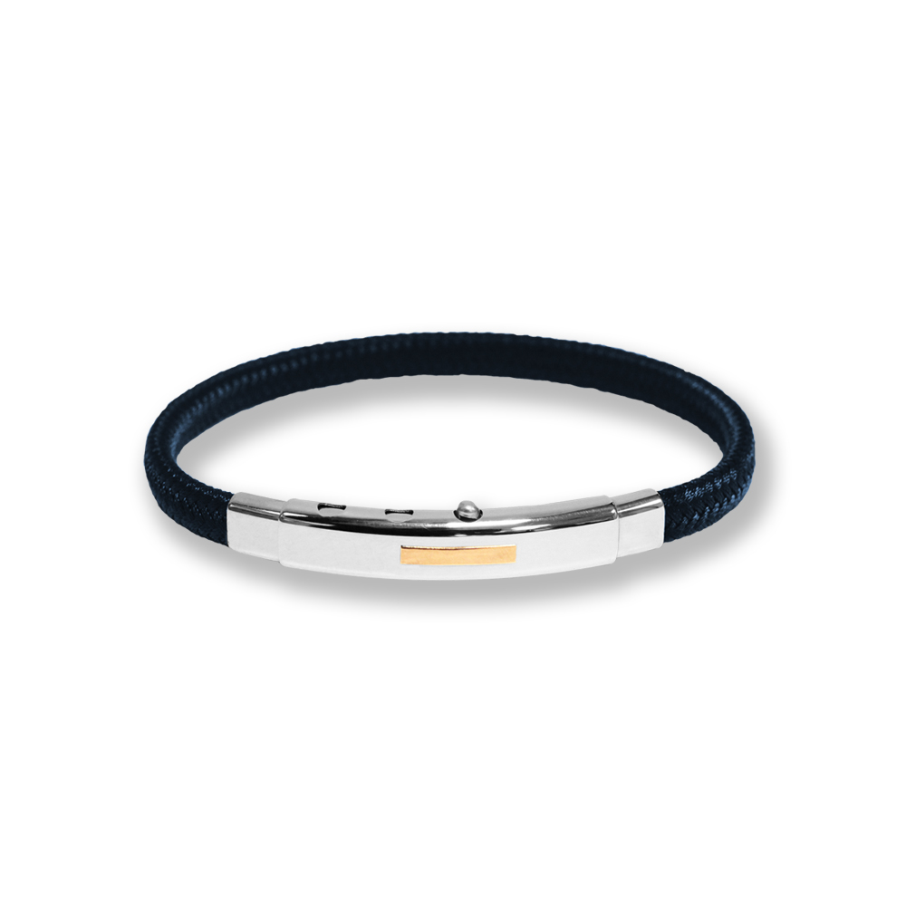 Bracciale Borsari Gioielli in poliestere e targa in oro rosè 18kt