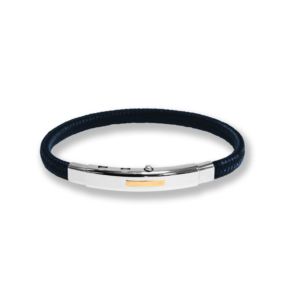 Bracciale Borsari Gioielli in poliestere e targa in oro rosè 18kt