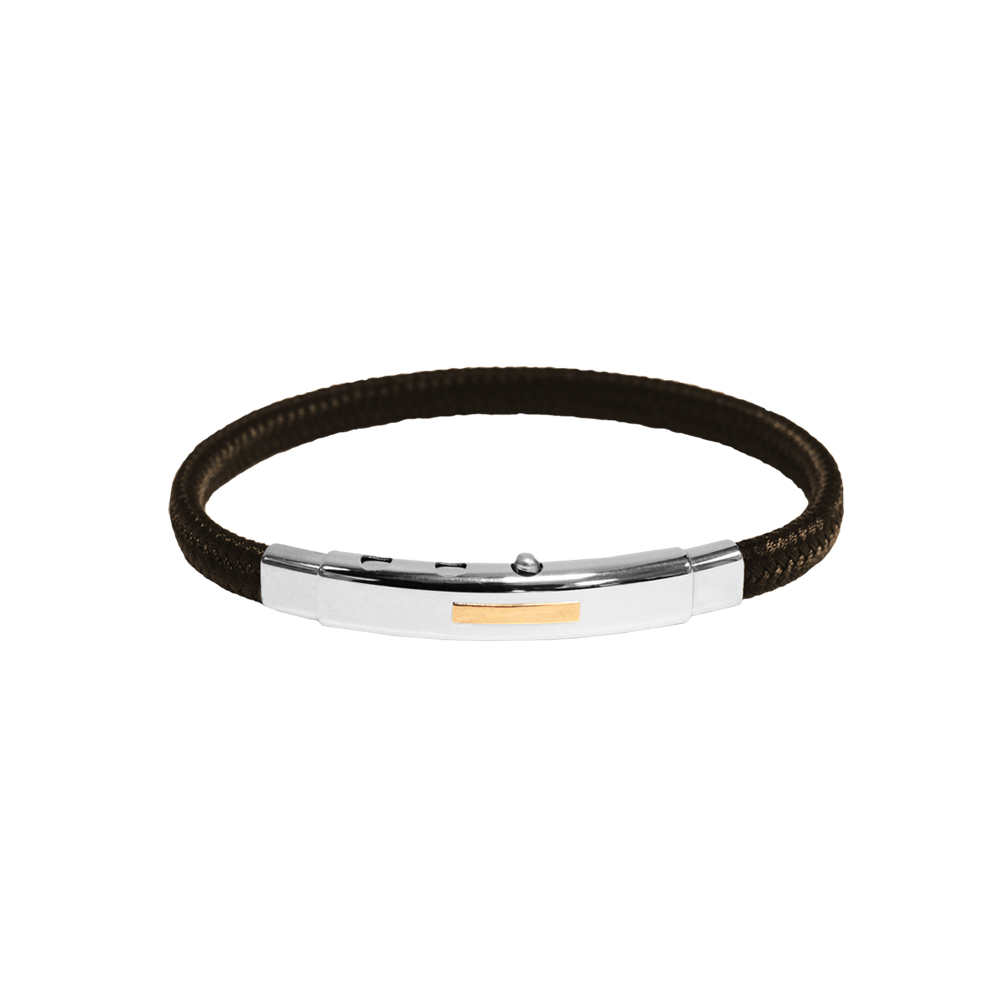 Bracciale Borsari Gioielli in poliestere e targa in oro rosè 18kt