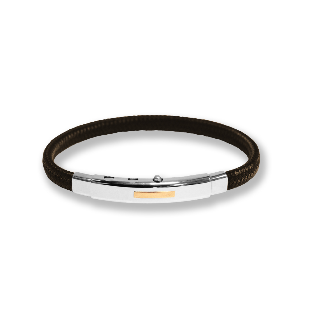 Bracciale Borsari Gioielli in poliestere e targa in oro rosè 18kt