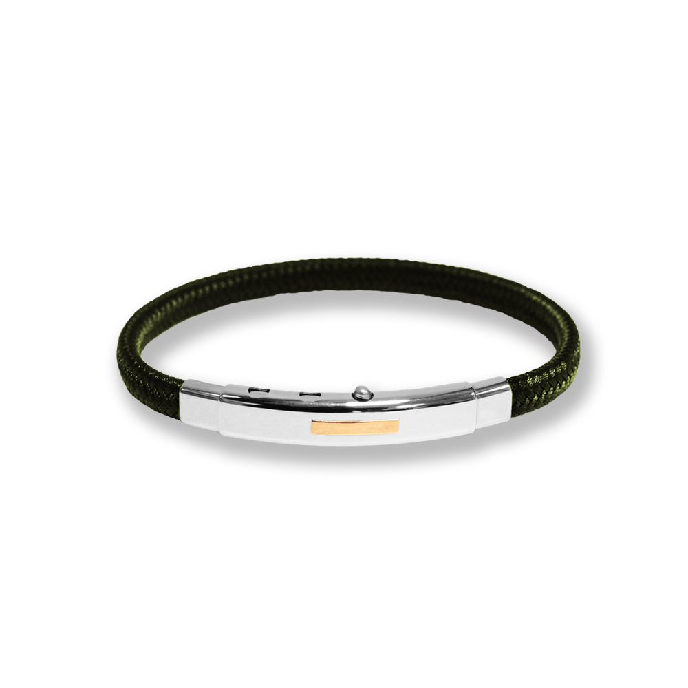 Bracciale Borsari Gioielli in poliestere e targa in oro rosè 18kt