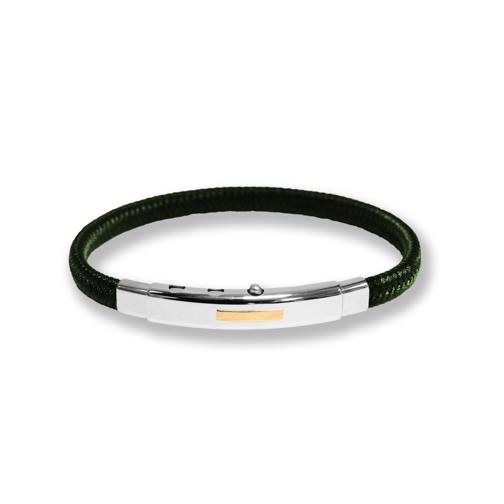 Bracciale Borsari Gioielli in poliestere e targa in oro rosè 18kt