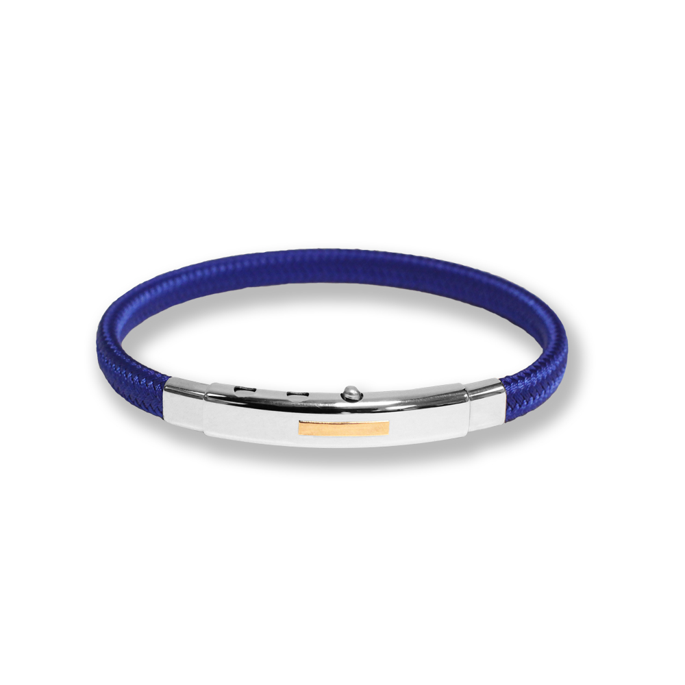 Bracciale Borsari Gioielli in poliestere e targa in oro rosè 18kt