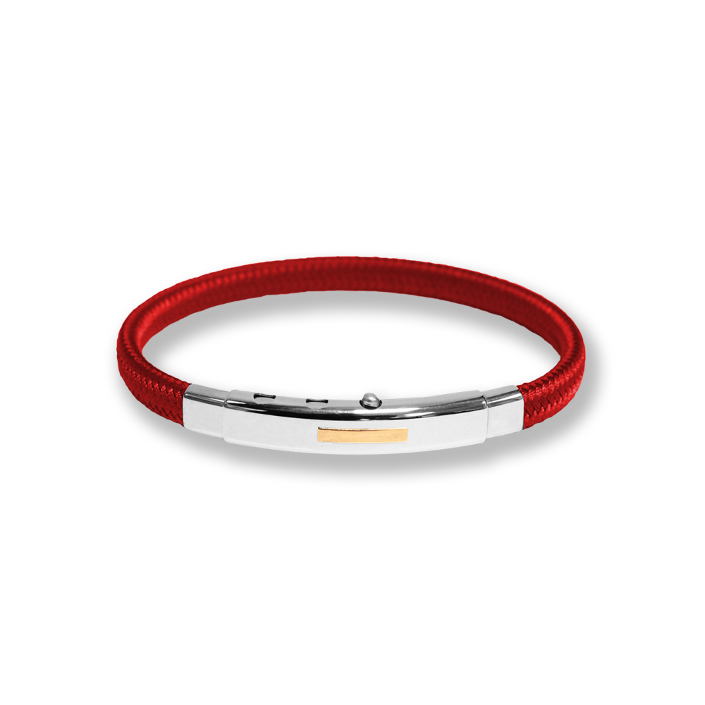 Bracciale Borsari Gioielli in poliestere e targa in oro rosè 18kt