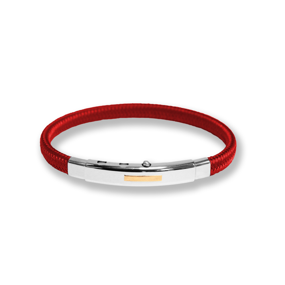 Bracciale Borsari Gioielli in poliestere e targa in oro rosè 18kt