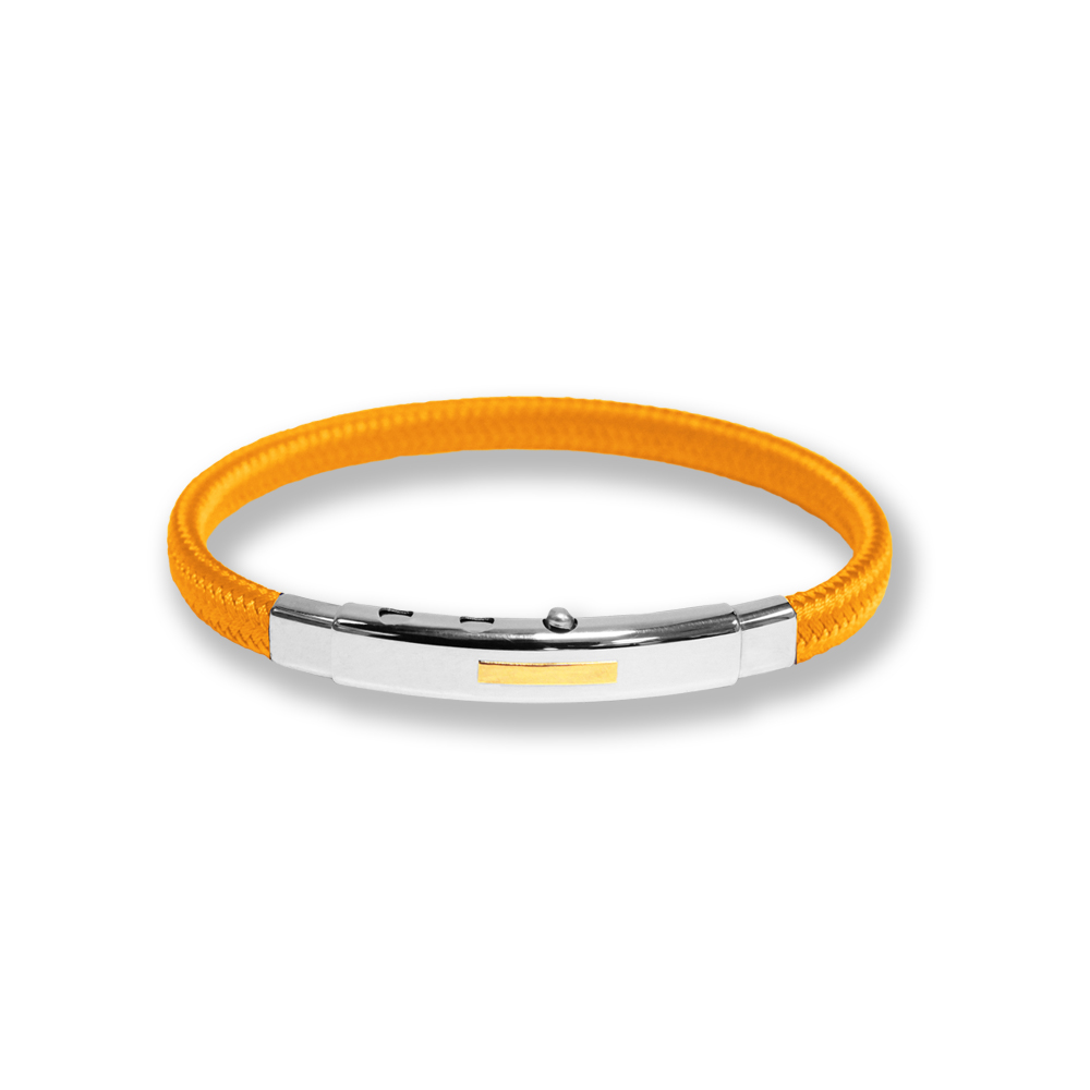 Bracciale Borsari Gioielli in poliestere e targa in oro rosè 18kt